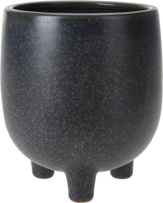 Raised Flower Pot On Legs Dark Grey Ceramic Decorative Plant Pot Flower Display