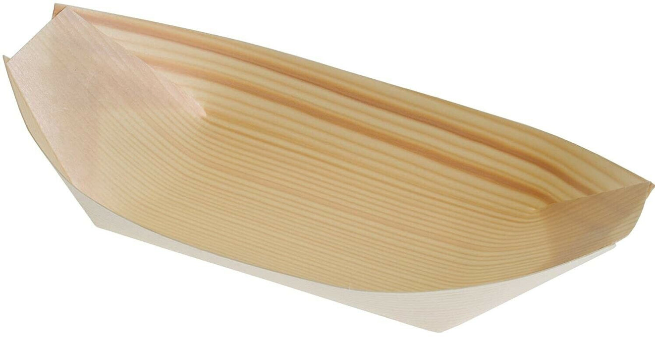 Eco Friendly Wood Boats Serving Presentation Dishes Bowls 10cm x 6cm Small