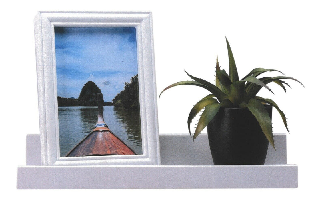 White Floating Shelf With Matching Photo Frame Depth Display Shelves