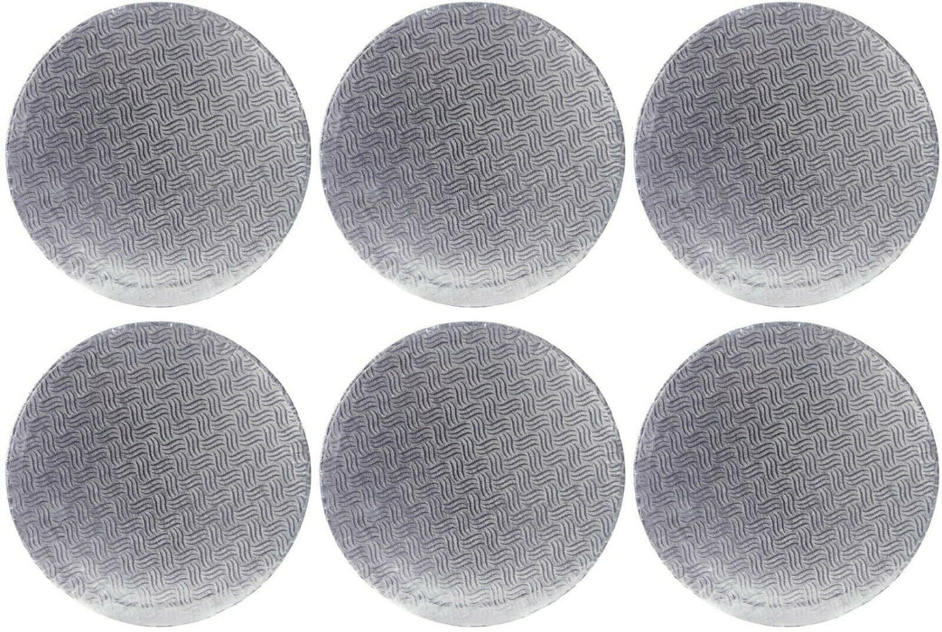 Round Cake Boards Set Of 6 Silver Cardboard Premium Quality 14" Cake Drums