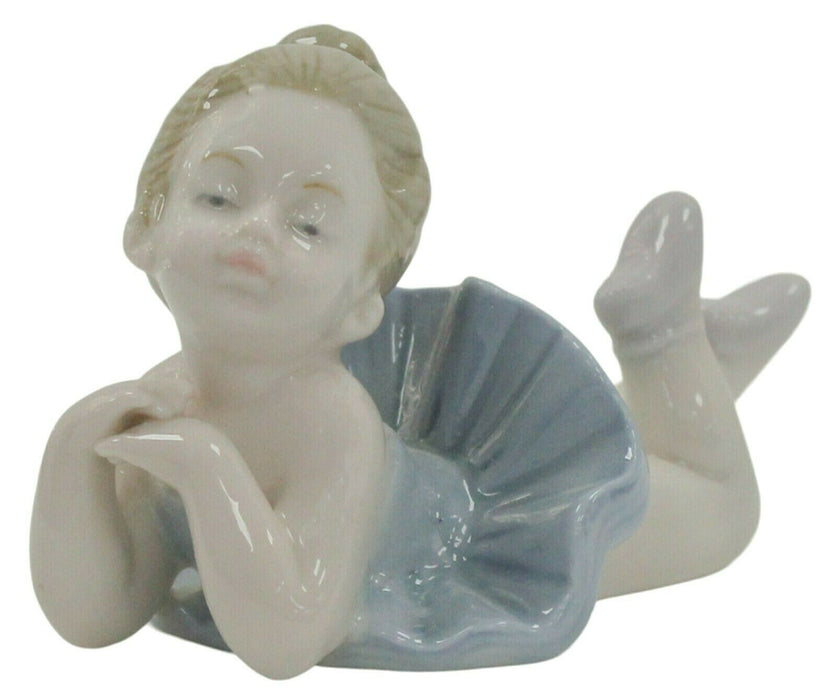 Little Girl Figurine - Young Child Ballerina Decorative Porcelain Shelf Ornament