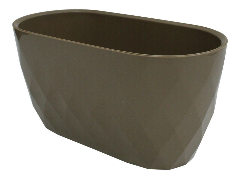 Large 30cm Long Garden Oval Planter Plant Pot Indoor / Outdoor Chocolate Brown