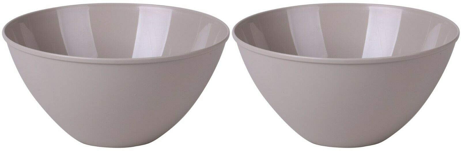 Set of 2 - 4.5 Litre Plastic Mixing Bowls Large Kitchen Salad Bowl in Taupe