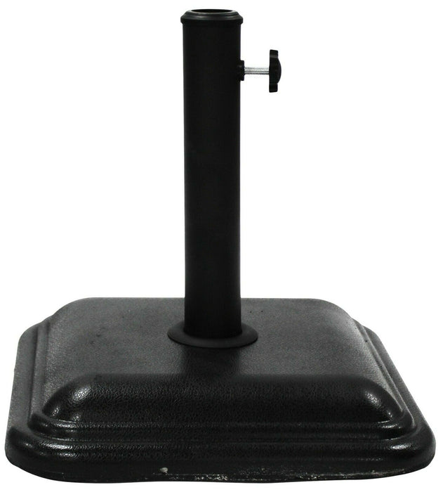 12kg Heavy Duty Parasol Base, Black Metal & Concrete Garden Sun Umbrella Base