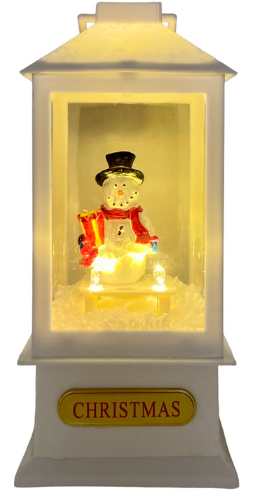 Rammento Musical Snowman Lantern Falling Snow 23cm LED Light-Up Festive Ornament