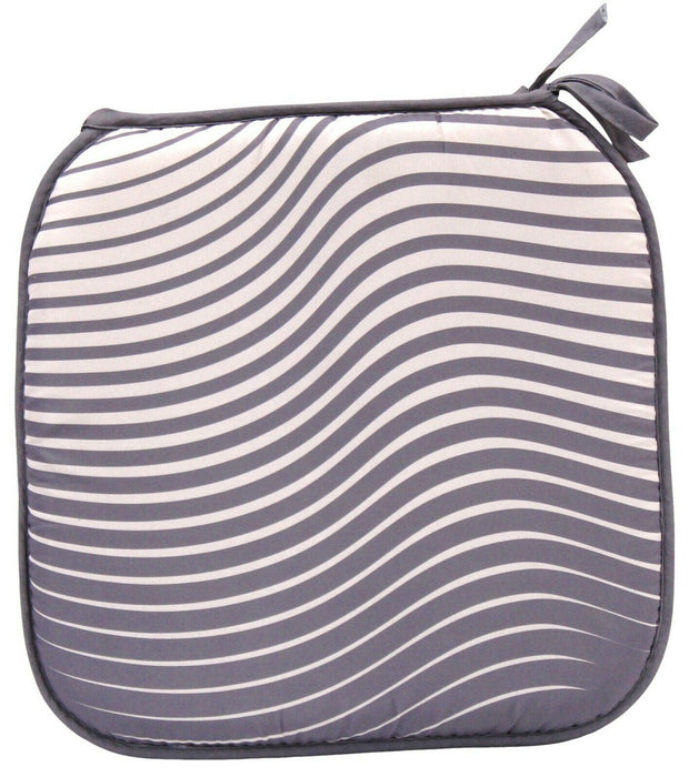40cm Purple Square Polyester Garden Chair Cushion - Wave Design