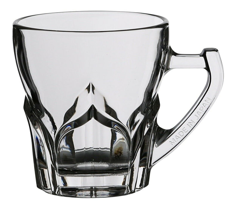 Set of 6 Grace 180ml Small Glass Tea Mugs, Clear Turkish Tea/Coffee Cups