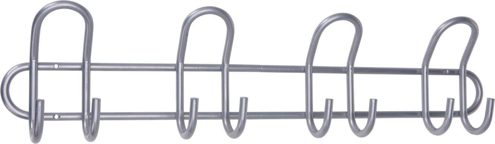 55cm Silver Heavy Duty Coat Hook Clothing Rail 8 Hooks Pegs Metal Hooks