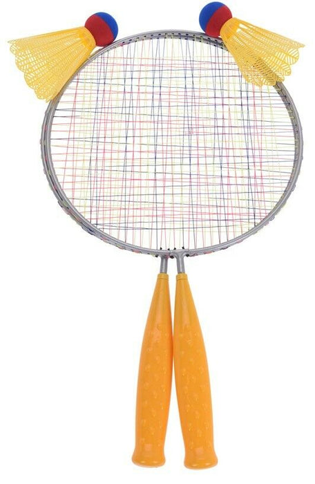 Orange Badminton Set Of 2 Rackets & 2 Shuttlecocks Large Bats