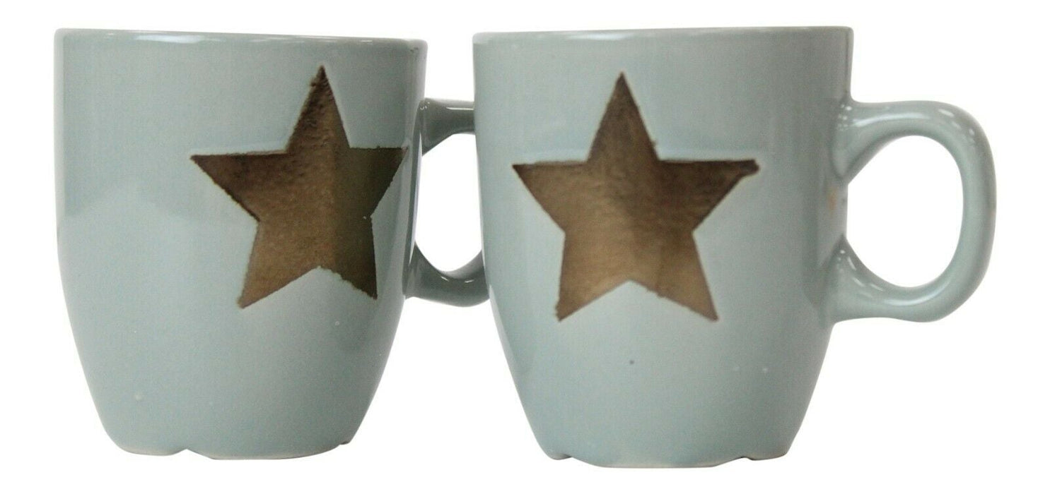 Christmas Design Mugs - 2 Piece Mug Set - Star, Reindeer, Snowflake, Tree