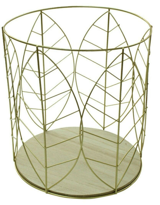 25.5cm Storage Basket Hema Metal Leaf Design Laundry Basket Magazine Stand