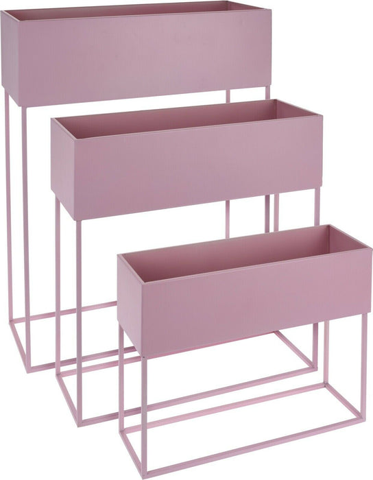 Rammento Large 3-Tier Plant Display Stand, Pink | Raised Patio & Balcony Planter