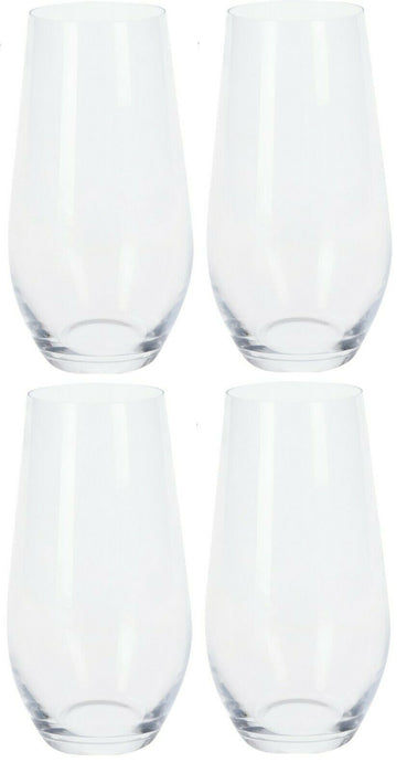 Set of 4 Hi Ball Crystal Glass Glasses High Ball Crystal Tumblers Large Crystal