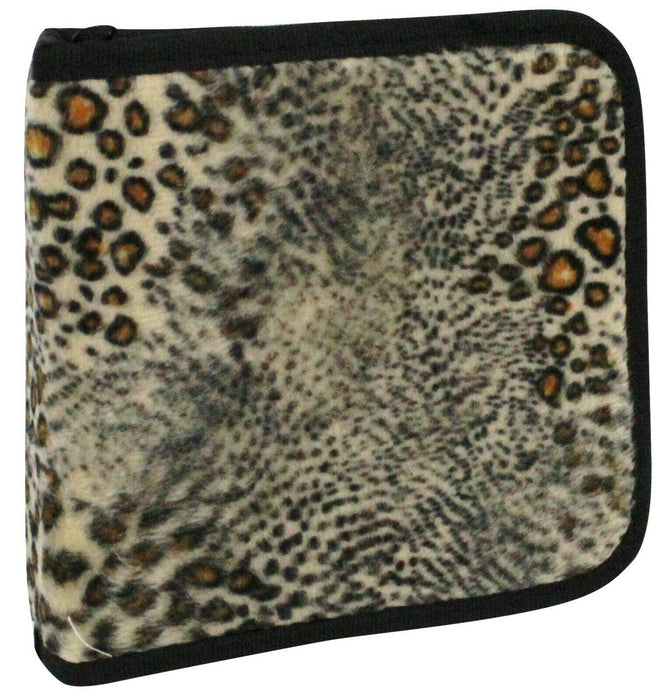 110 Cd DVD Storage Wallet Car Disc Holder Carry Case Sleeve Velvet Animal Print