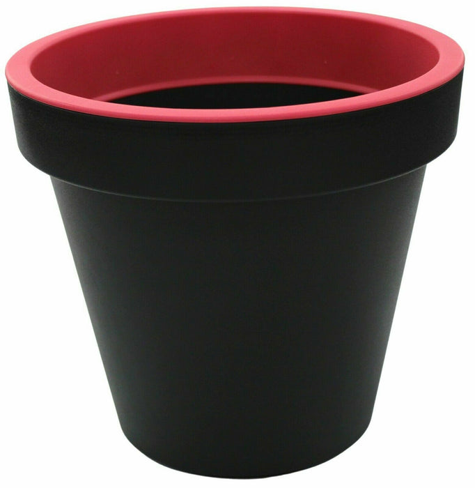 Bright Colour Round Planter 25cm Pink Barrel Planter Plant Pot Indoor & Outdoor