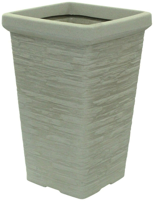 47cm Tall Planter Chimney Slate Style Stone Grey Plant Pot Indoor / Outdoor