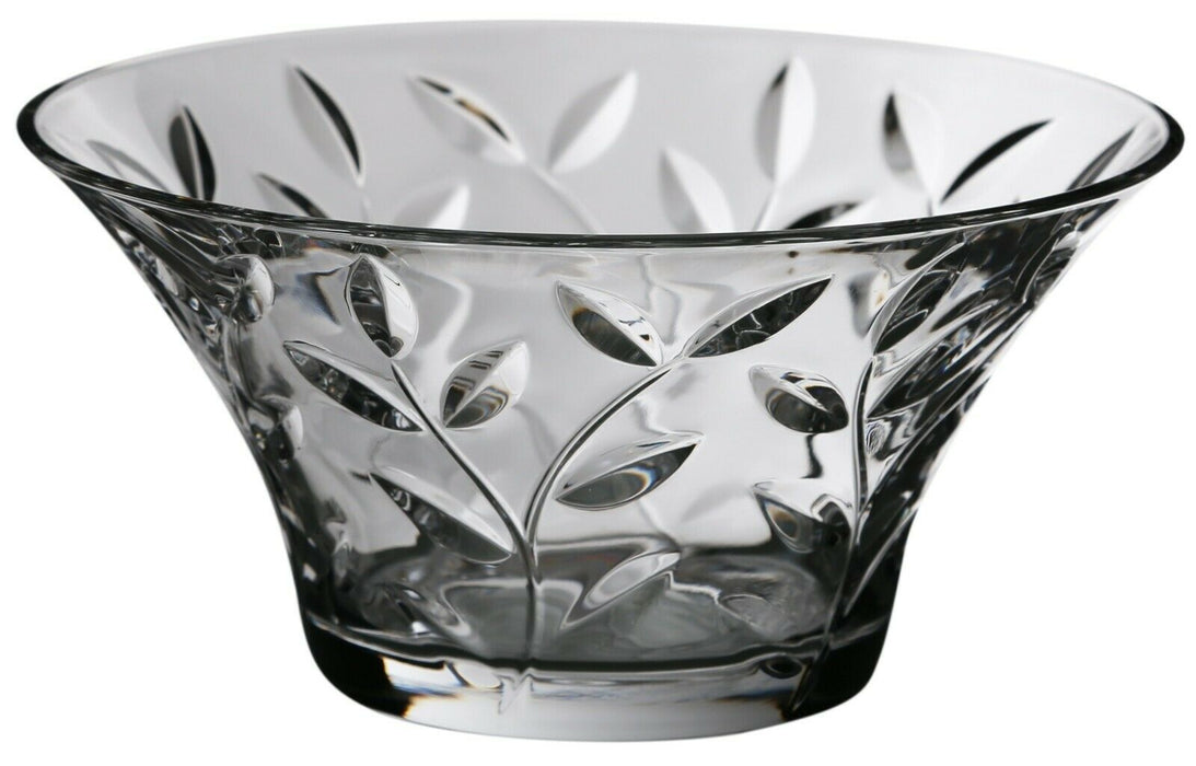 24.5cm Wide Round Glass Dessert Bowl, 2.6L Embossed Floral Fruit Bowl for Salads