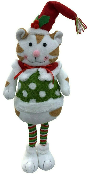 Rammento 70x26.5cm Plush Christmas Elf Cat Soft Toy Stuffed Festive Home Décor