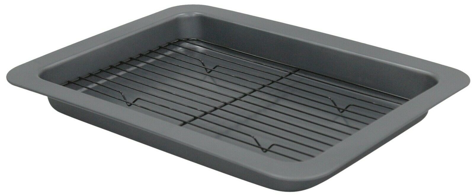 Ex Large Roast & Rack Tray Non Stick Seamless Cake Tin Baking Pan Tray