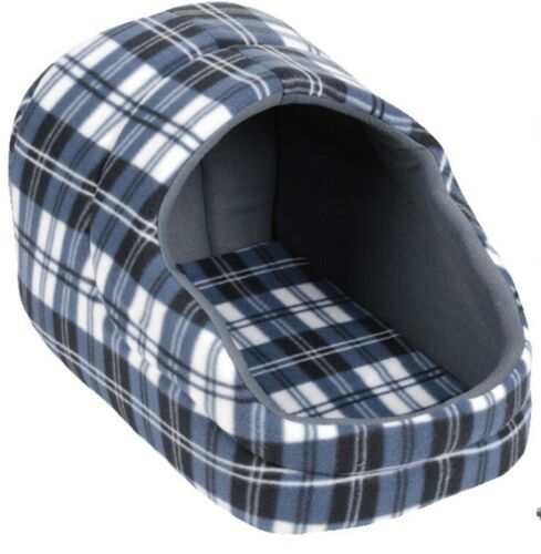 Dog Basket With Hood Tartan Design