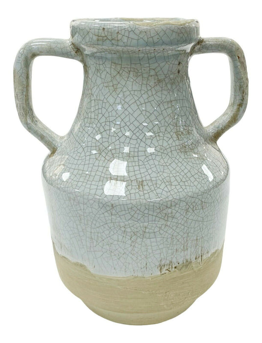 28cm Ceramic Jug Vase - Neo 2 Tone Crackled Mosaic Design Decorative Flower Vase