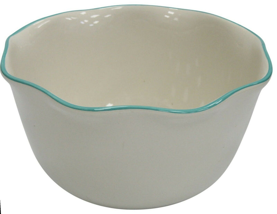 Extra Large Ceramic Deep Mixing Bowl Stoneware 26cm Diameter White 4.5 Litre