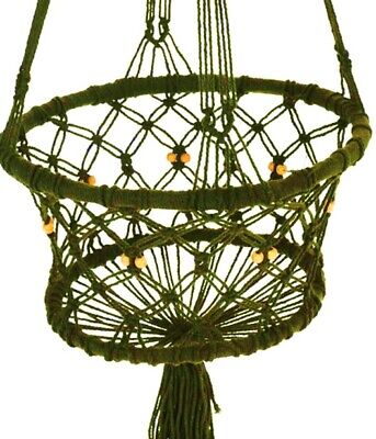 Macramé Hanging Flowerpot Holder Green Hanging Basket 110cm Tall