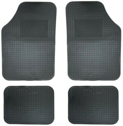 Universal Car Rubber Car Mat Set 4 Piece Black Non Slip Floor Mats Front & Back