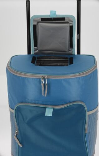 28 Litre Cooler Box Insulated Cool Bag Freezer Bag Picnic Trolley On Wheels Blue