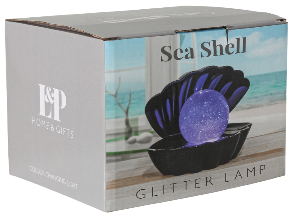 Glitter Pearl Lamp | Sea Shell Night Light | LED Colour Changing Calm Mood Lamp