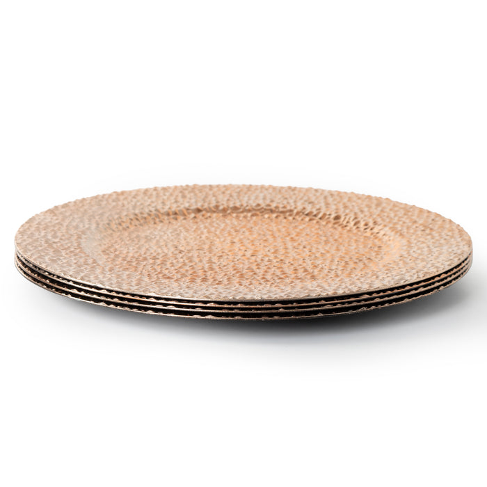 Copper Charger Plates Set Of 4 Round Christmas Dinner Plates Under Plates