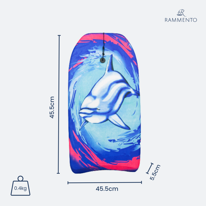 Rammento 3-Pack 36” Foam Bodyboards with Leash & Plug – Assorted Designs (Slight Cosmetic Damage)
