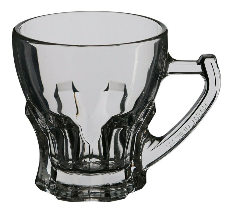 6-Pack 180ml Clear Small Glass Mugs for Hot Drinks with Handles, Glassware Set