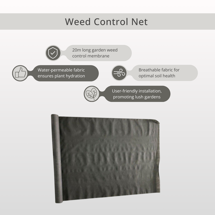20m Fabric Membrane for Weed Control 1m Wide Weed Suppressing Ground Sheet
