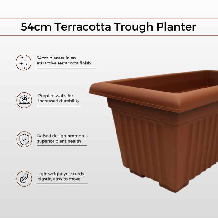 Extra Large 53cm Long Garden Planter Plant Pot Plastic Trough Raised Planter