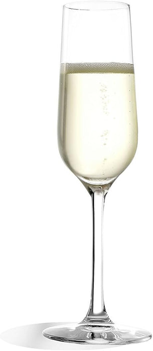 6-Pack 200 ml Lead-Free Crystal Glass Champagne Flutes, Clear Drinking Glasses