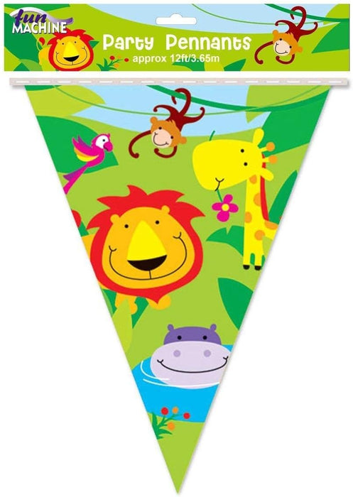 51-Piece Kids' Birthday Party Decorations Set, Multicoloured Jungle Animal Theme