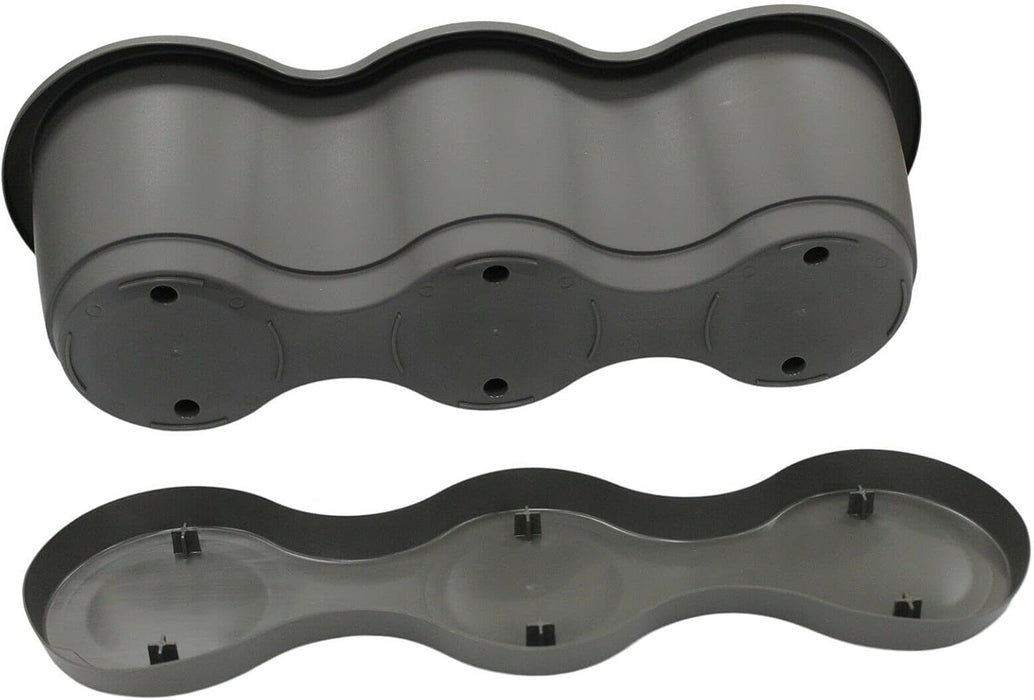 52cm Long Self-Watering Plastic Fence Planter, Grey Planter for Railing with Removable Saucer