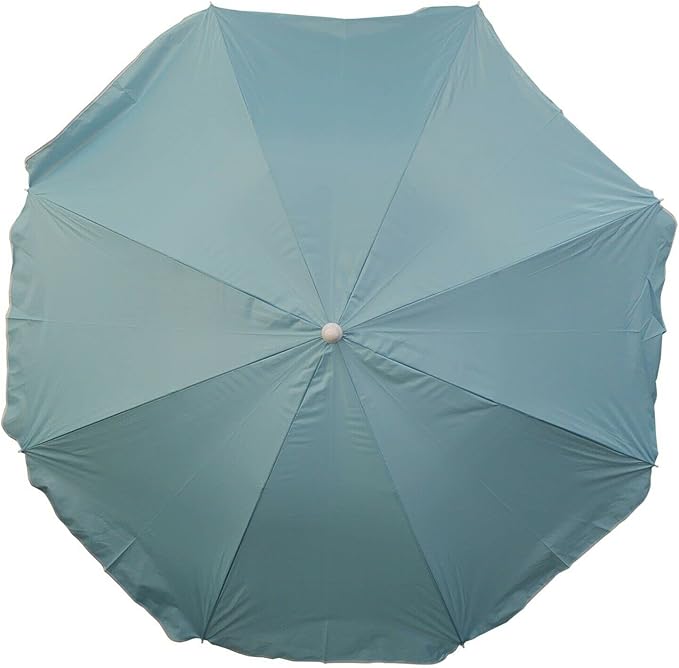1.6m Tilting Parasol Sun Shade, 1.4m Tall Blue Nylon UPF 50+ Beach Umbrella