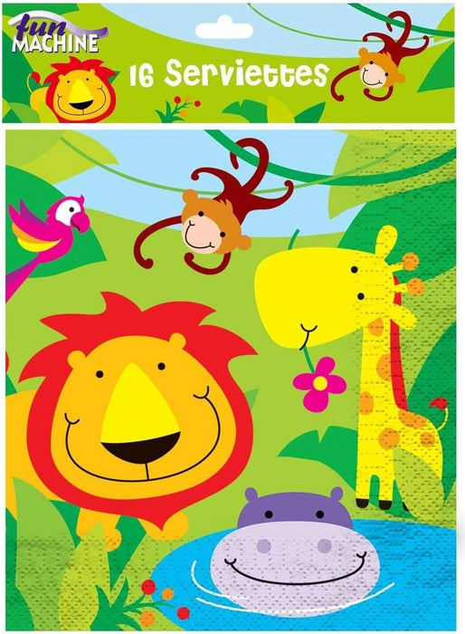 51-Piece Kids' Birthday Party Decorations Set, Multicoloured Jungle Animal Theme