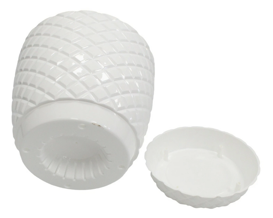 2-Pack 20cm Tall White Self-Watering Plastic Planters, 5.6L Indoor/Outdoor Pots