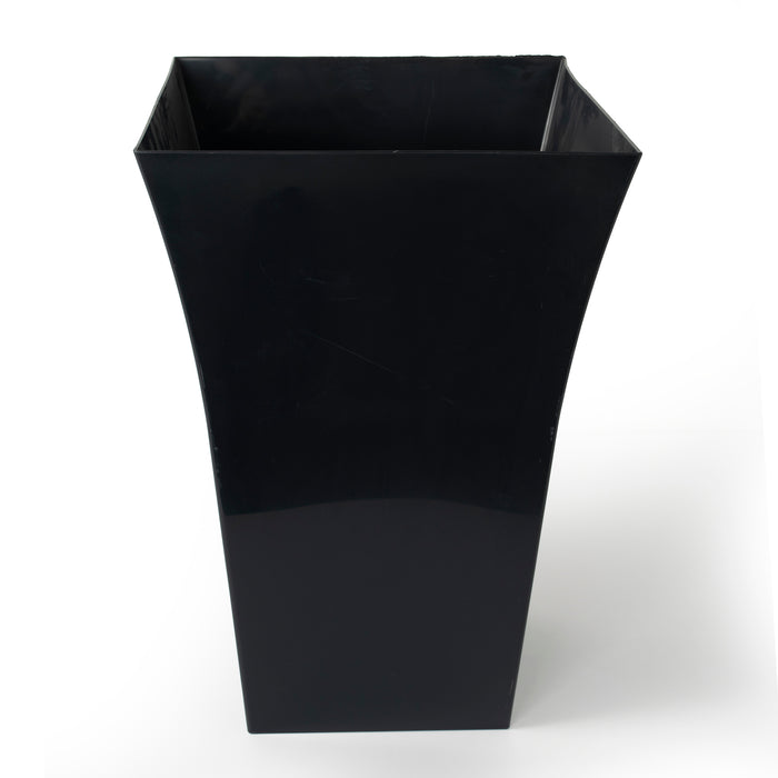 37cm Tall Black Plastic Flower Pot for Garden & Patio - Gloss Finish (27L) Pot