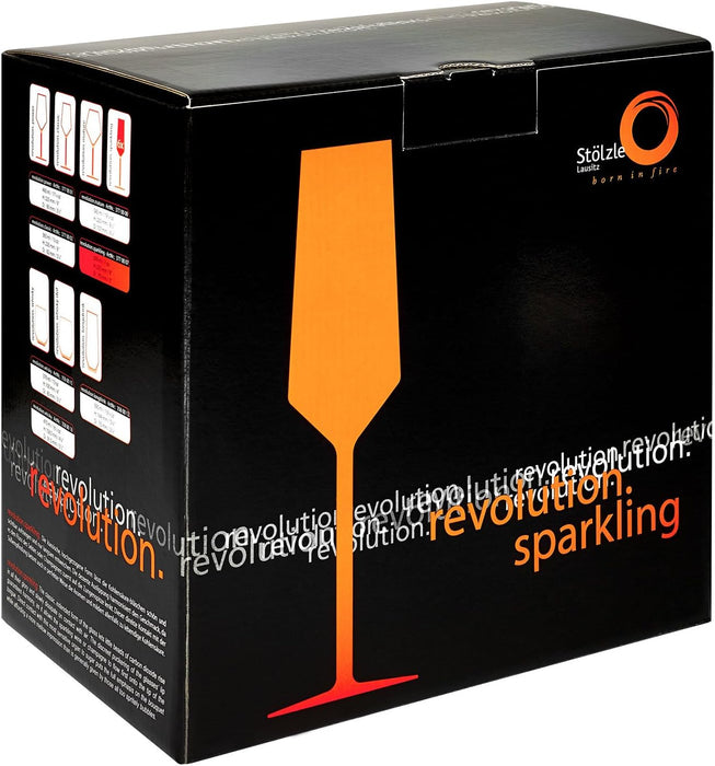 6-Pack 200 ml Lead-Free Crystal Glass Champagne Flutes, Clear Drinking Glasses