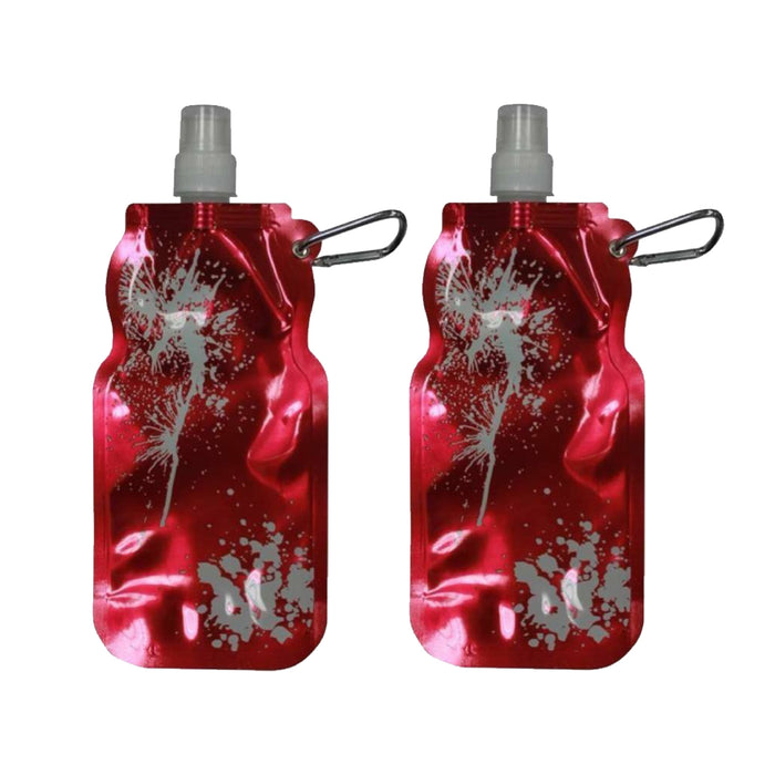 BPA-Free Plastic 500ml Foldable Non-Spill Sports Water Bottles Black Blue or Red