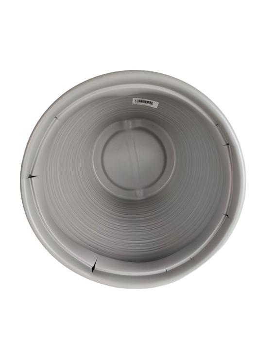 Rammento Large 34cm ⌀ 24.5cm Tall Ribbed Plastic Planter, Cool Grey Indoor/Outdoor