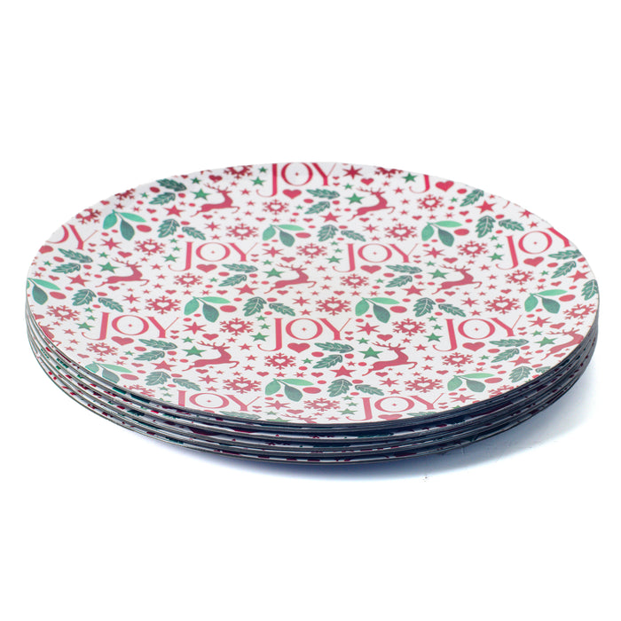 Christmas Green Red Holly Charger Plates Placemats Under Plates Place Set Of 4