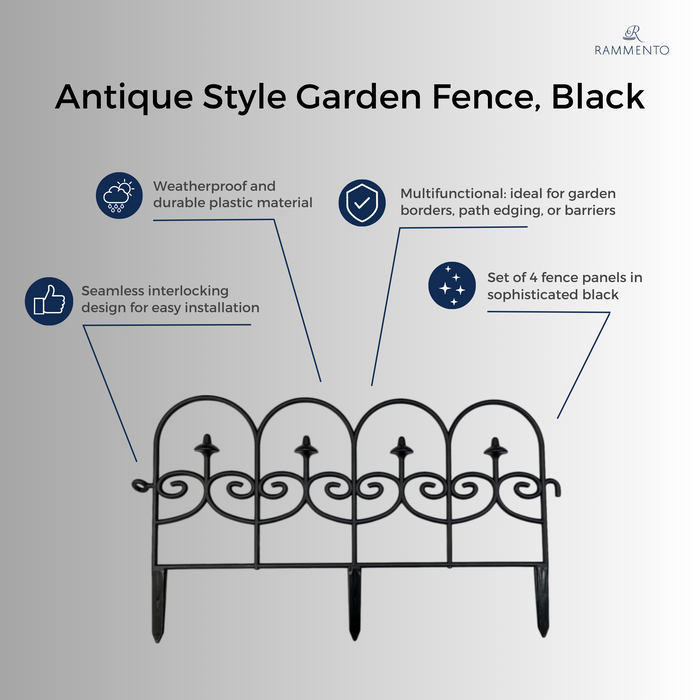 2.4M Flower Bed Garden Border Grass Lawn Edge Fence Waterproof Black Plastic