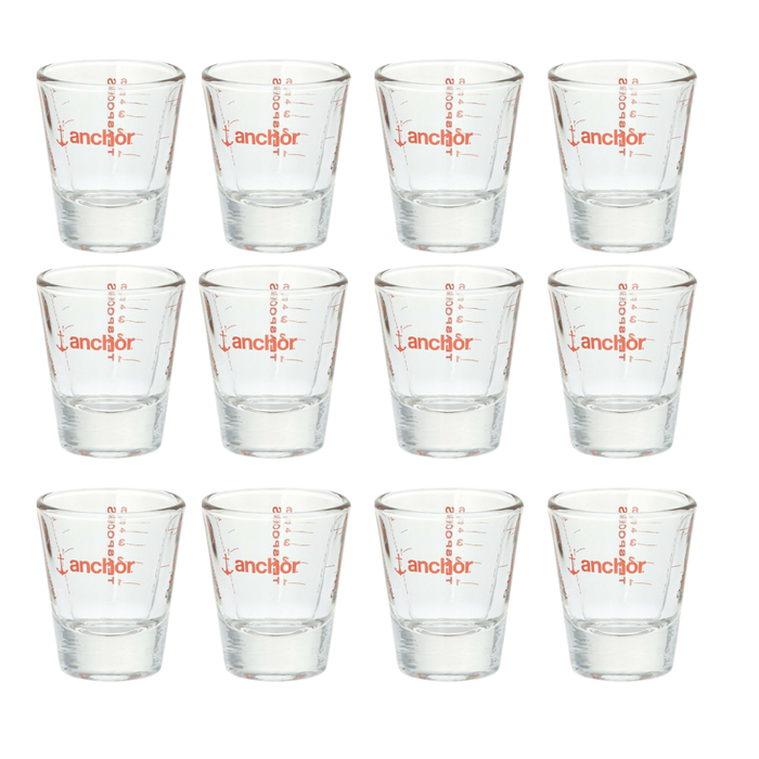 12-Pack 30ml Clear Glass Shot Glasses, 6x5cm Small Drinking Glasses for Spirits