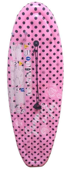 150cm Children’s Inflatable Vinyl Bodyboard/Surfboard with Leash Pink Pool Float