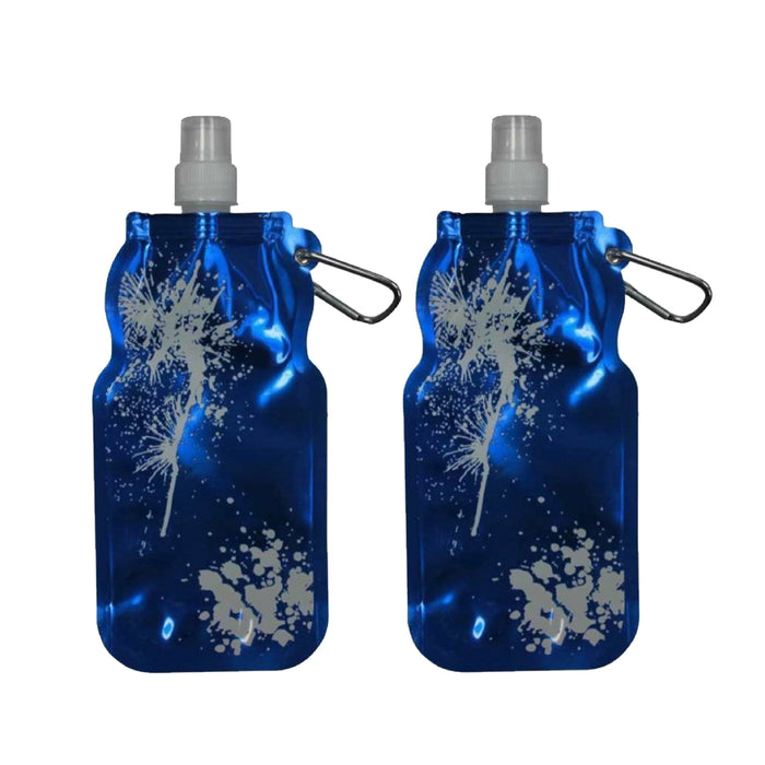 BPA-Free Plastic 500ml Foldable Non-Spill Sports Water Bottles Black Blue or Red